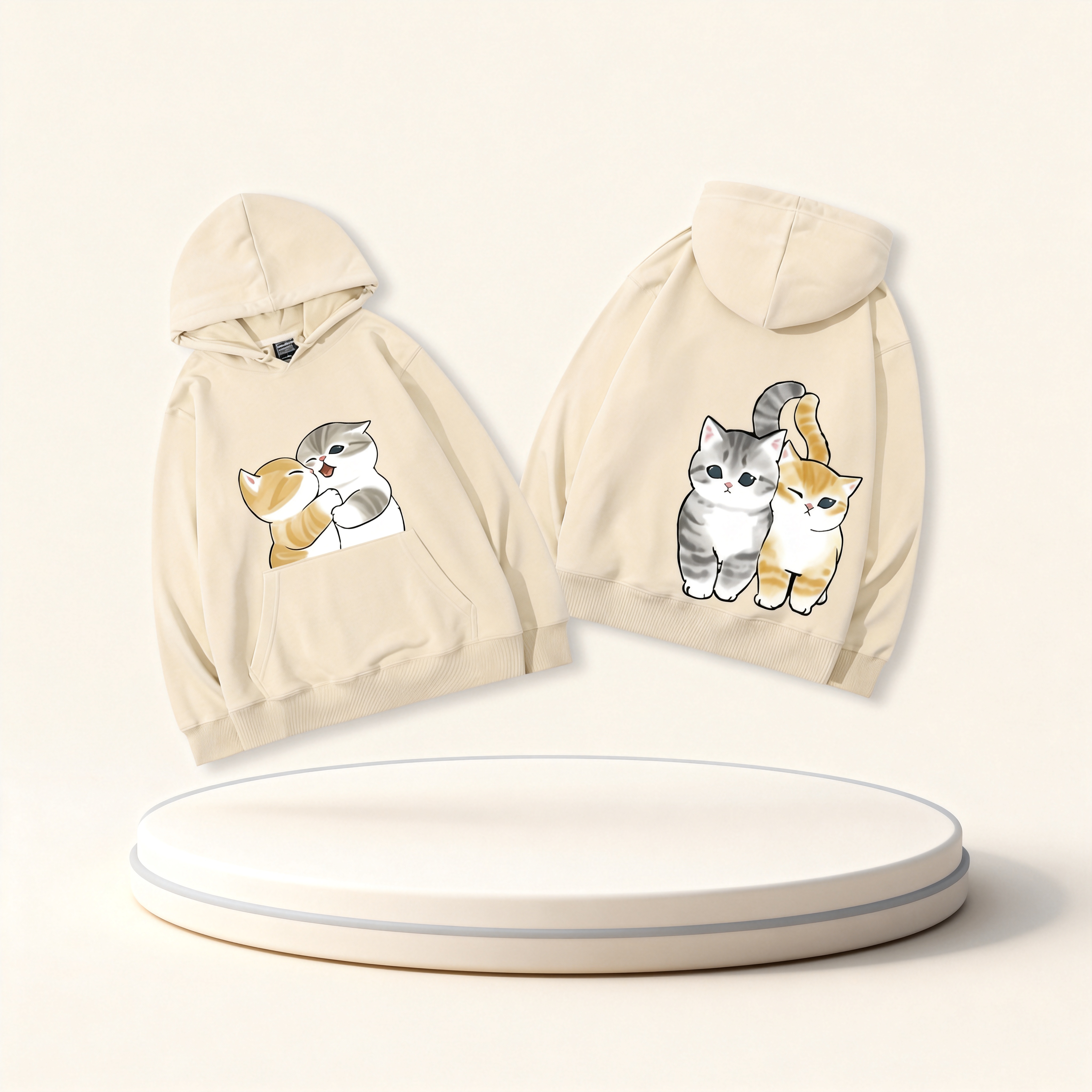 貓福珊迪猫咪可爱印花連帽衛衣