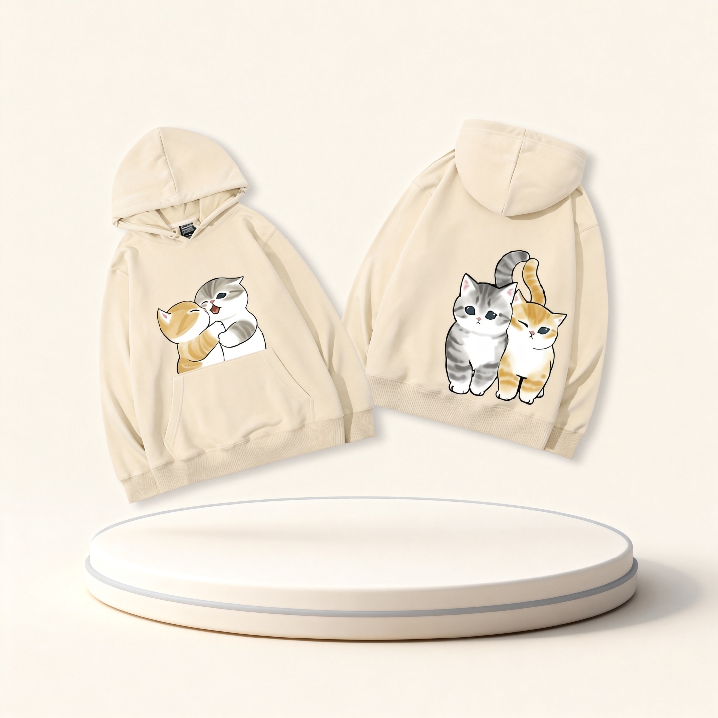 貓福珊迪猫咪可爱印花連帽衛衣