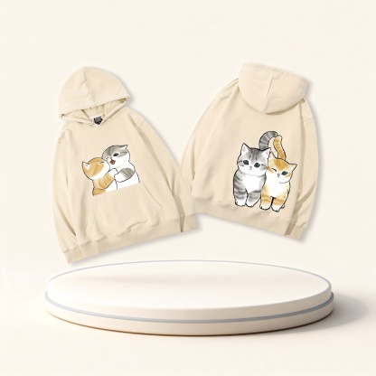 貓福珊迪猫咪可爱印花連帽衛衣