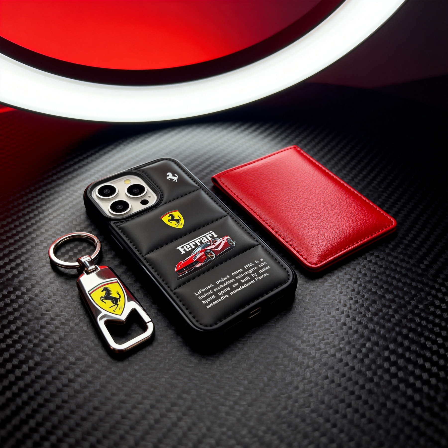 潮牌法拉利紅色跑車羽絨服手機殼