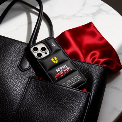 潮牌法拉利紅色跑車羽絨服手機殼
