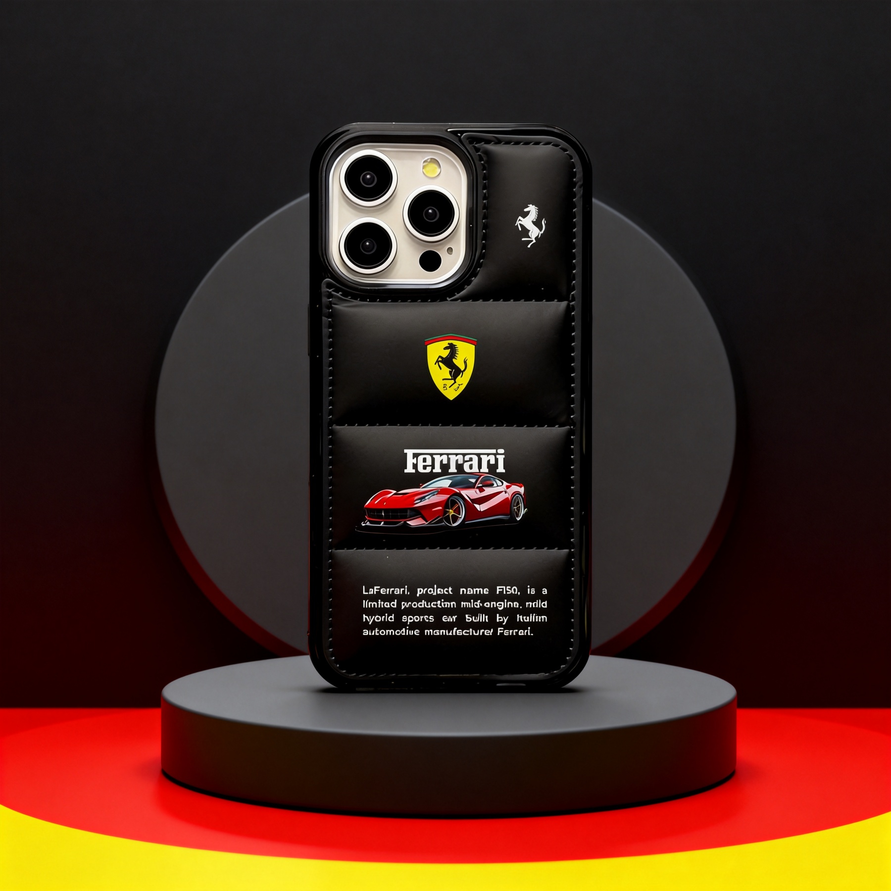 潮牌法拉利紅色跑車羽絨服手機殼