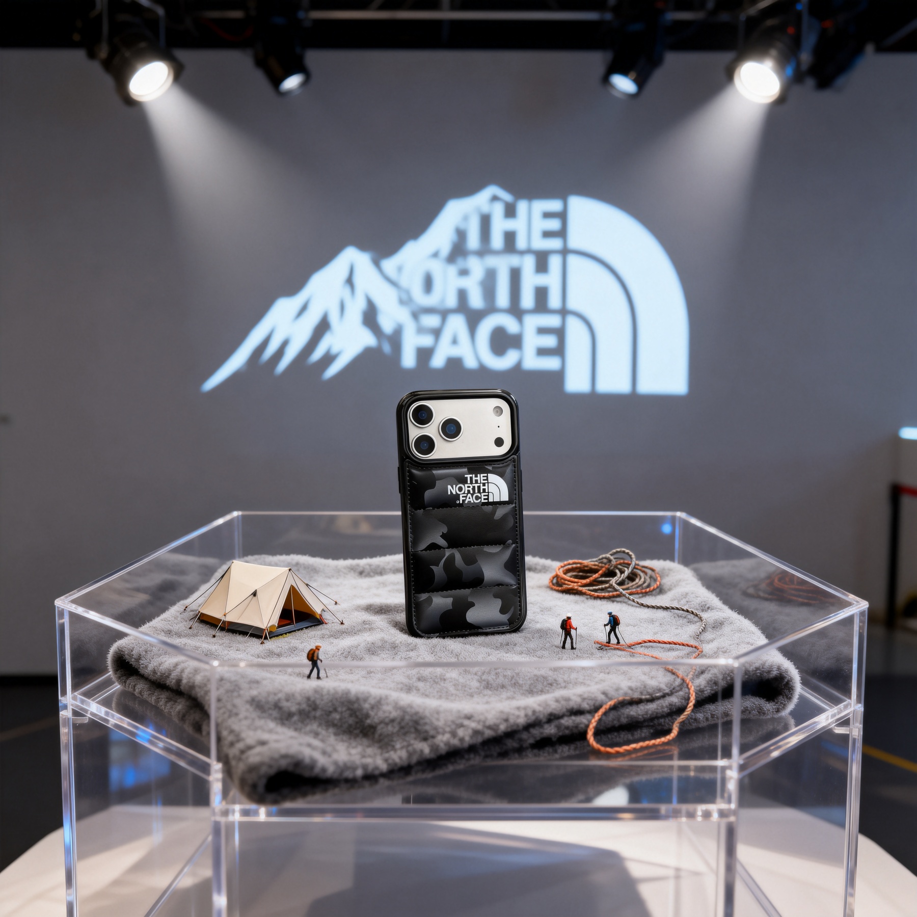 潮牌北面迷彩羽絨服手機殼