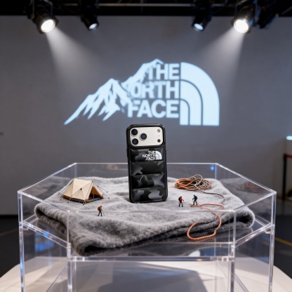 潮牌北面迷彩羽絨服手機殼