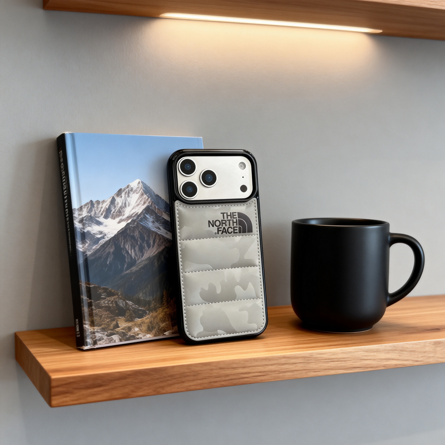 潮牌北面迷彩羽絨服手機殼