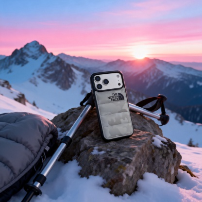 潮牌北面迷彩羽絨服手機殼