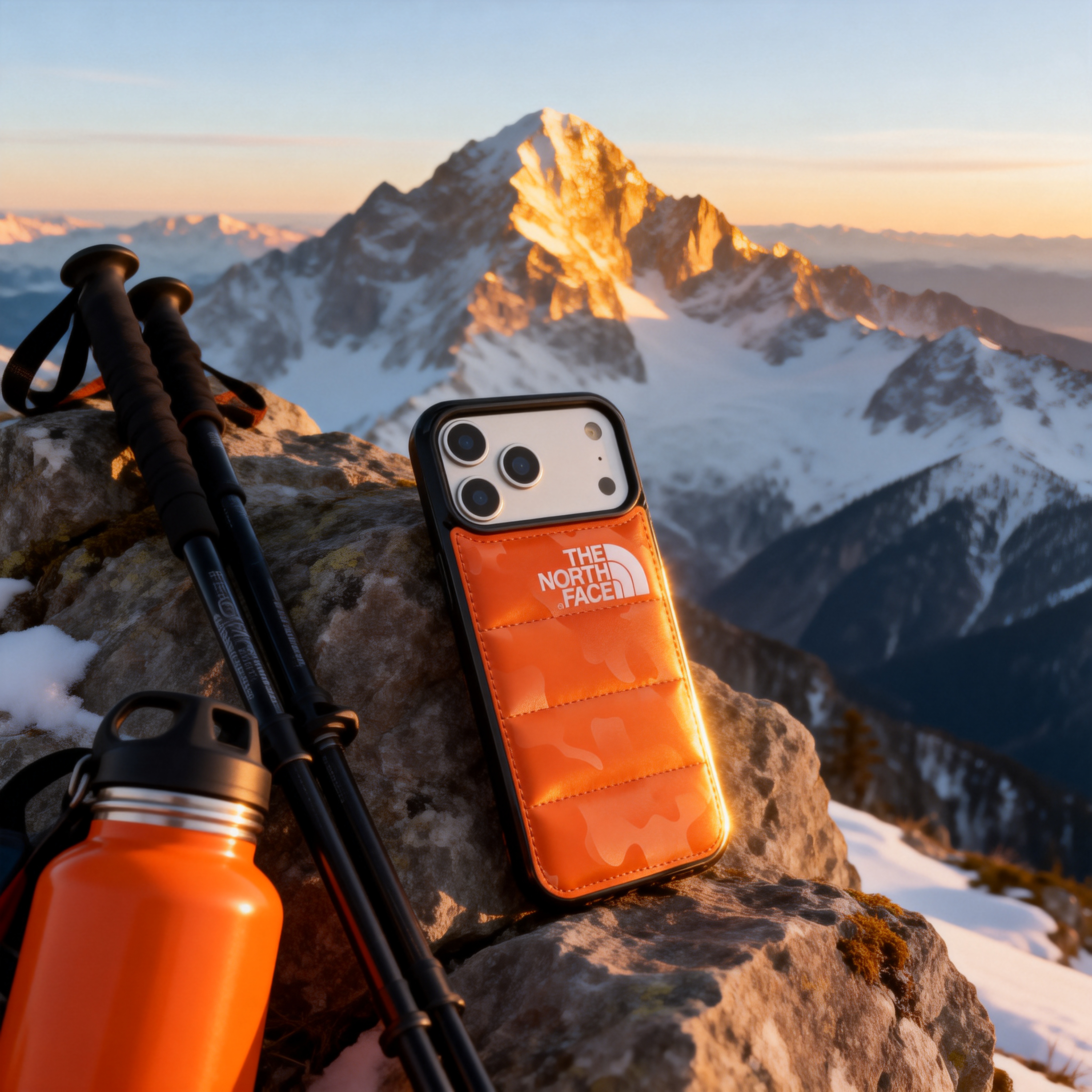 潮牌北面迷彩羽絨服手機殼