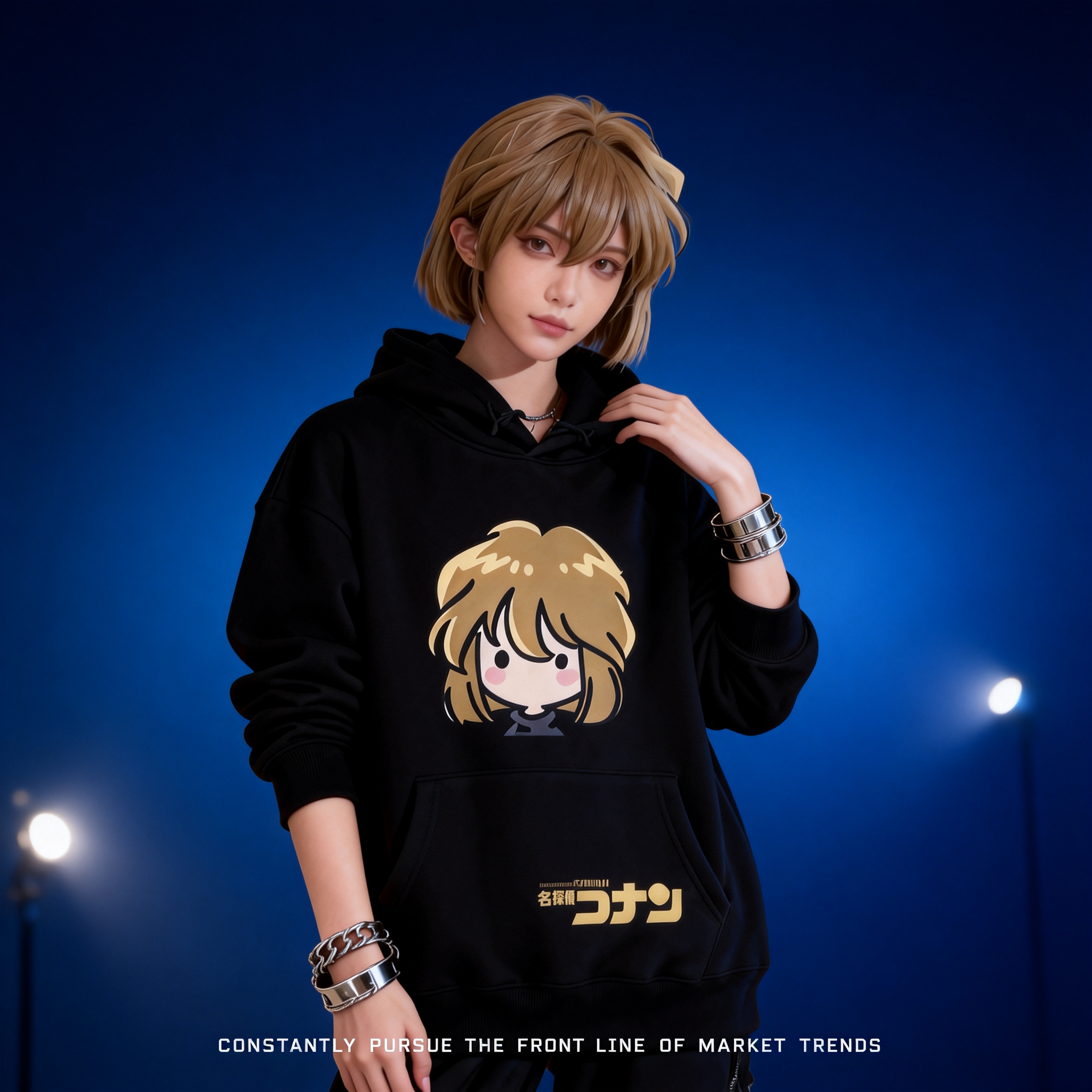 名偵探柯南 秋冬新款 親子情侶裝連帽衛衣