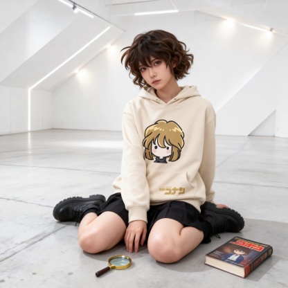 名偵探柯南 秋冬新款 親子情侶裝連帽衛衣