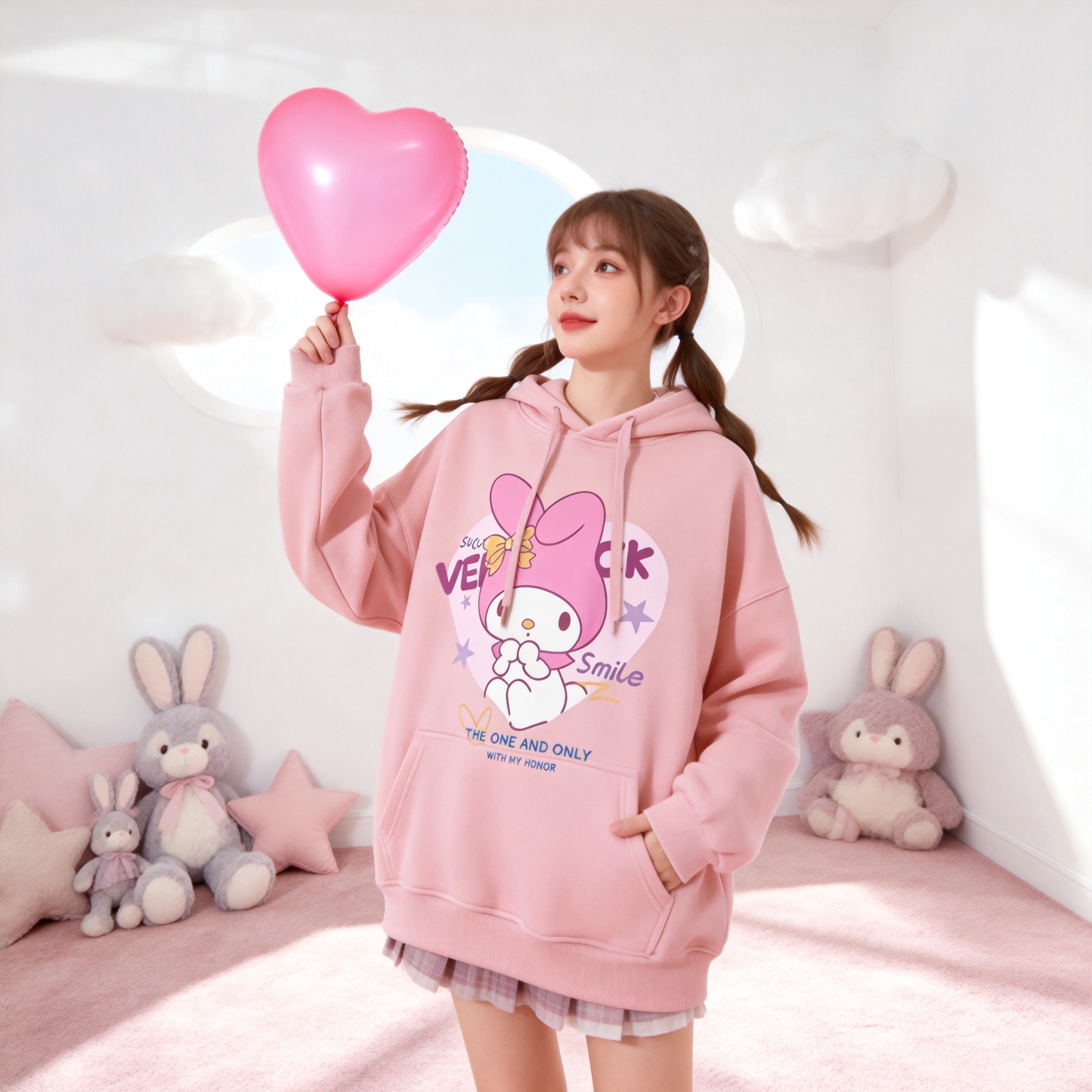 三麗鷗 秋冬新款 親子情侶裝連帽衛衣