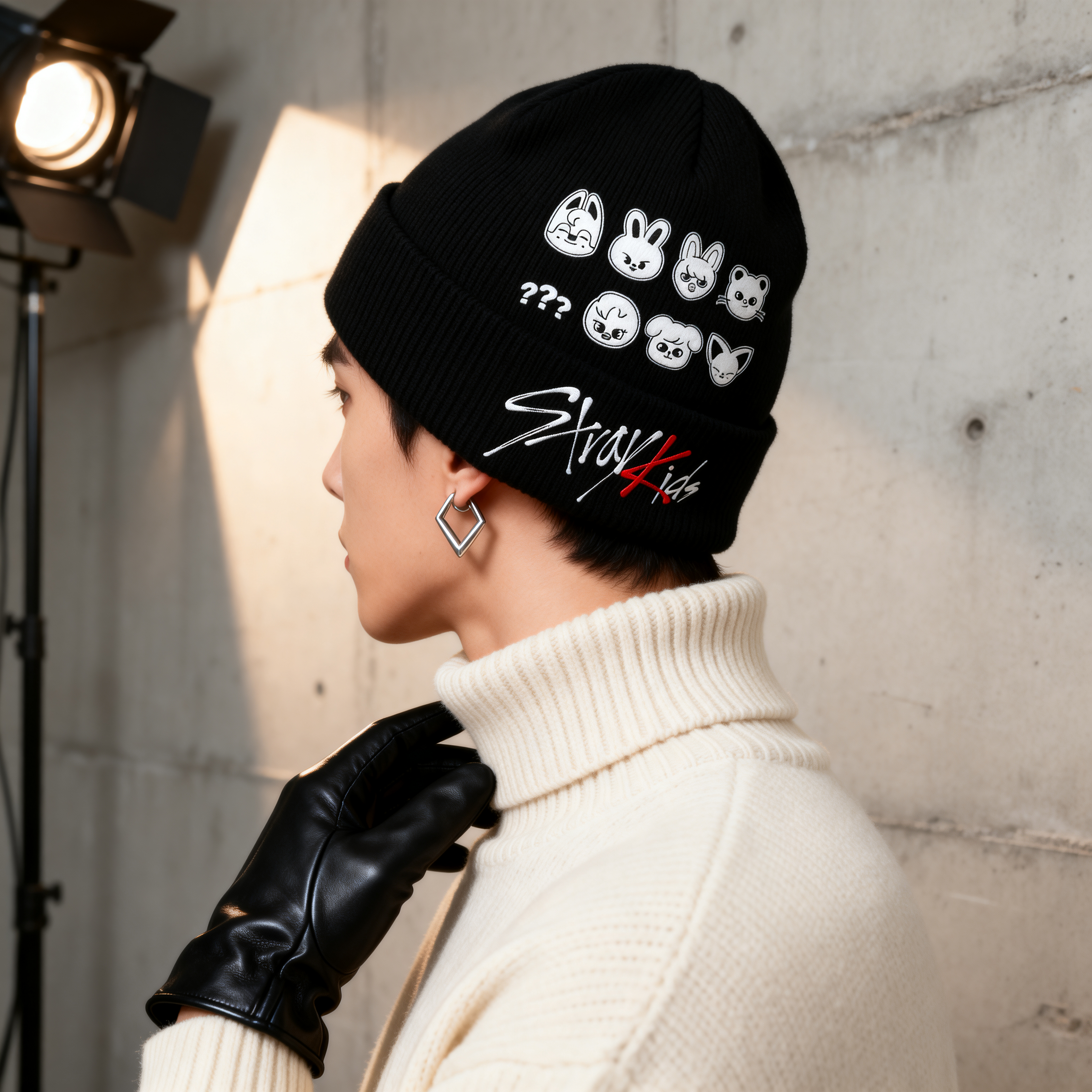 Stray Kids 應援週邊 時尚字母款針織帽