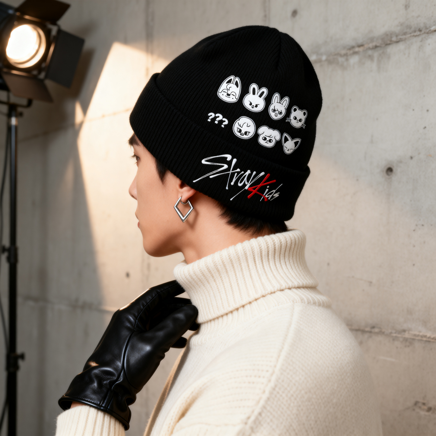 Stray Kids 應援週邊 時尚字母款針織帽