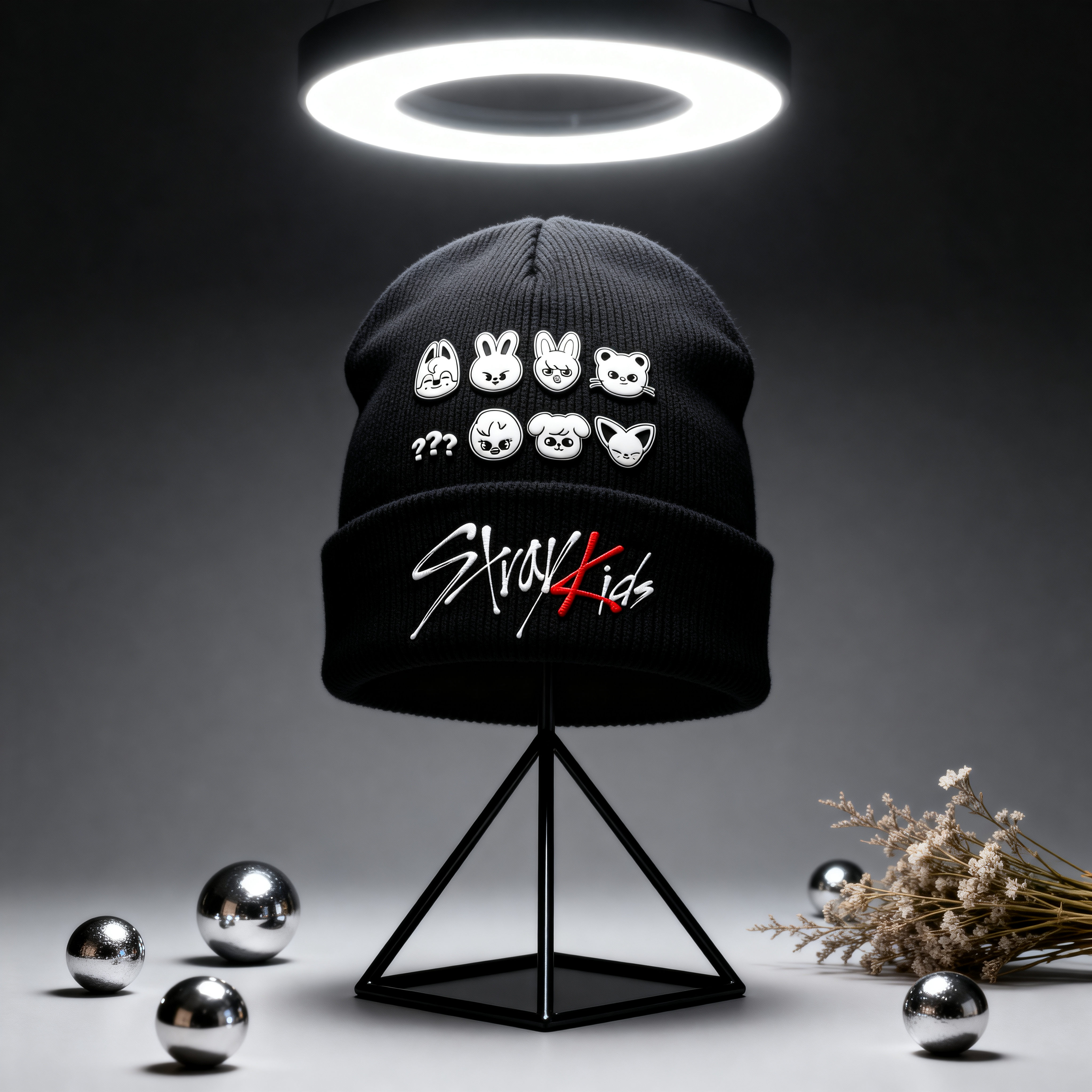 Stray Kids 應援週邊 時尚字母款針織帽