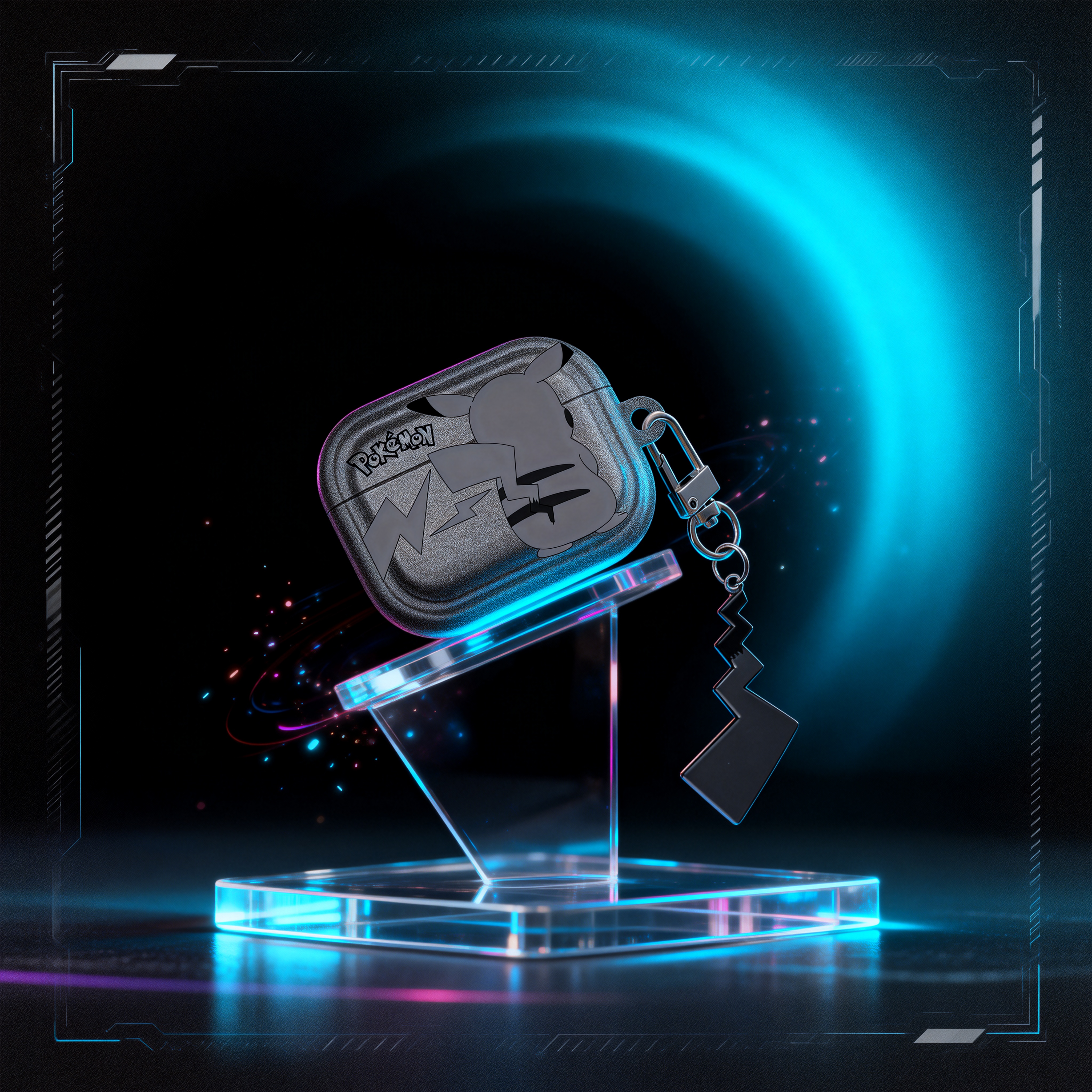 复古灰皮卡丘Airpods耳機保護殼 | 时尚与可爱结合