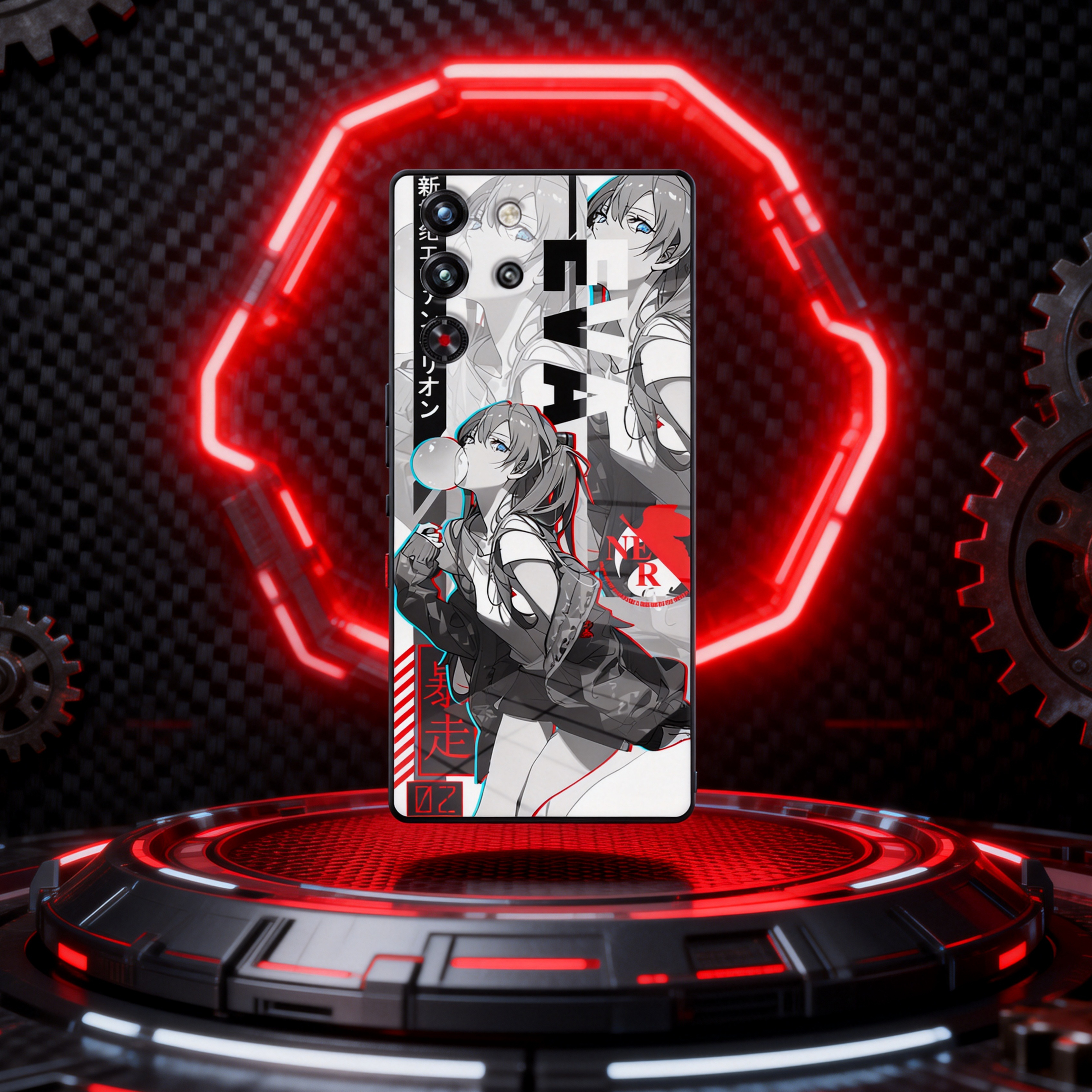 紅魔新世紀福音戰士EVA鋼化玻璃手機殼