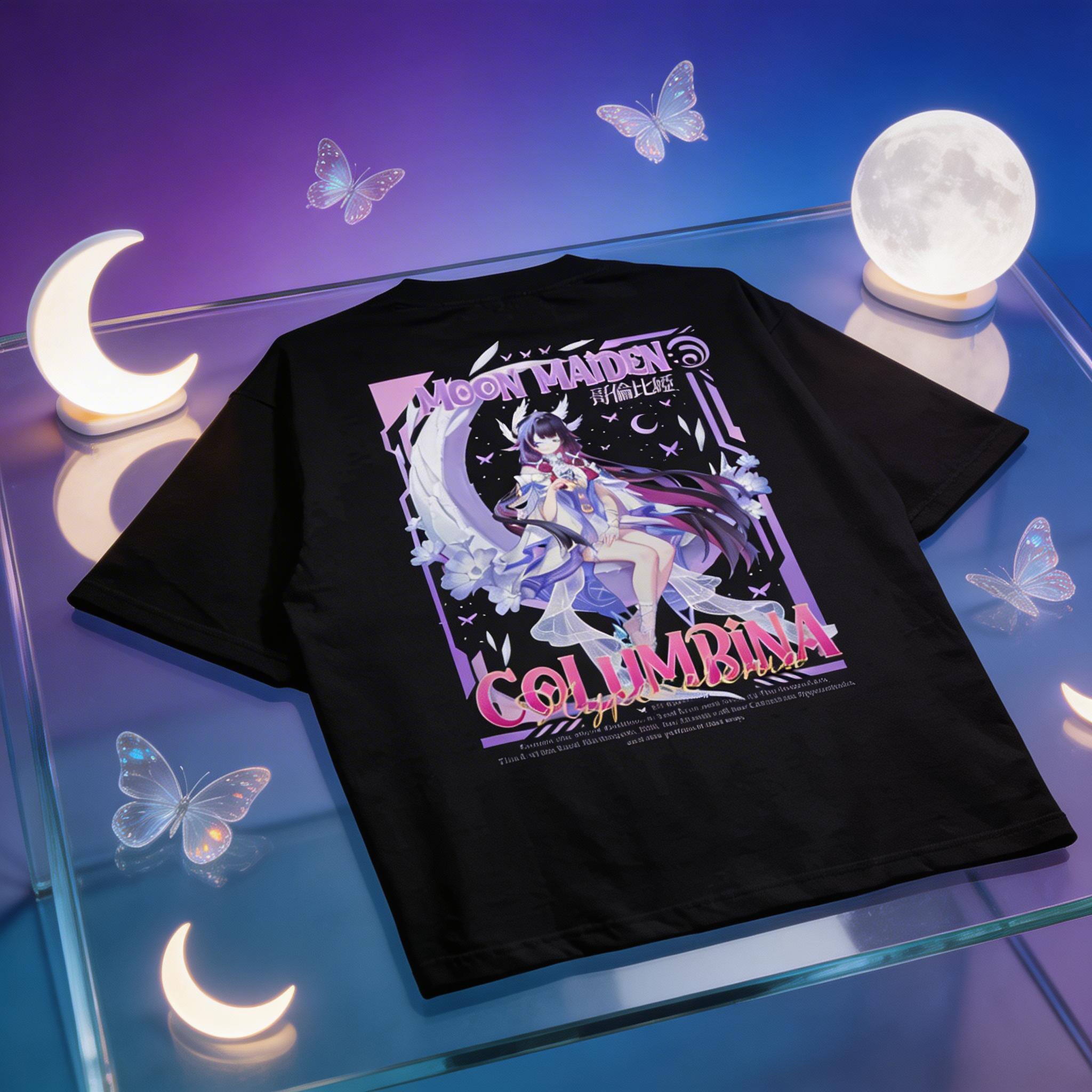 哥倫比婭 “月之少女” 原神粉絲自製T恤