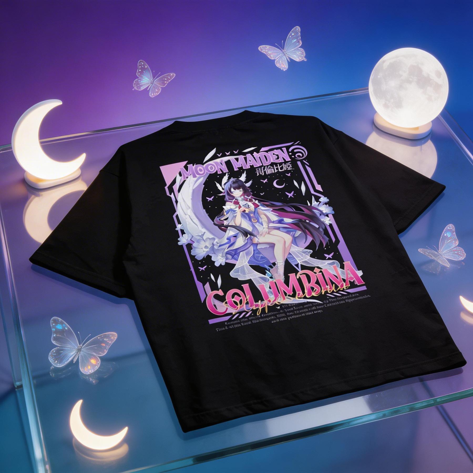 哥倫比婭 “月之少女” 原神粉絲自製T恤