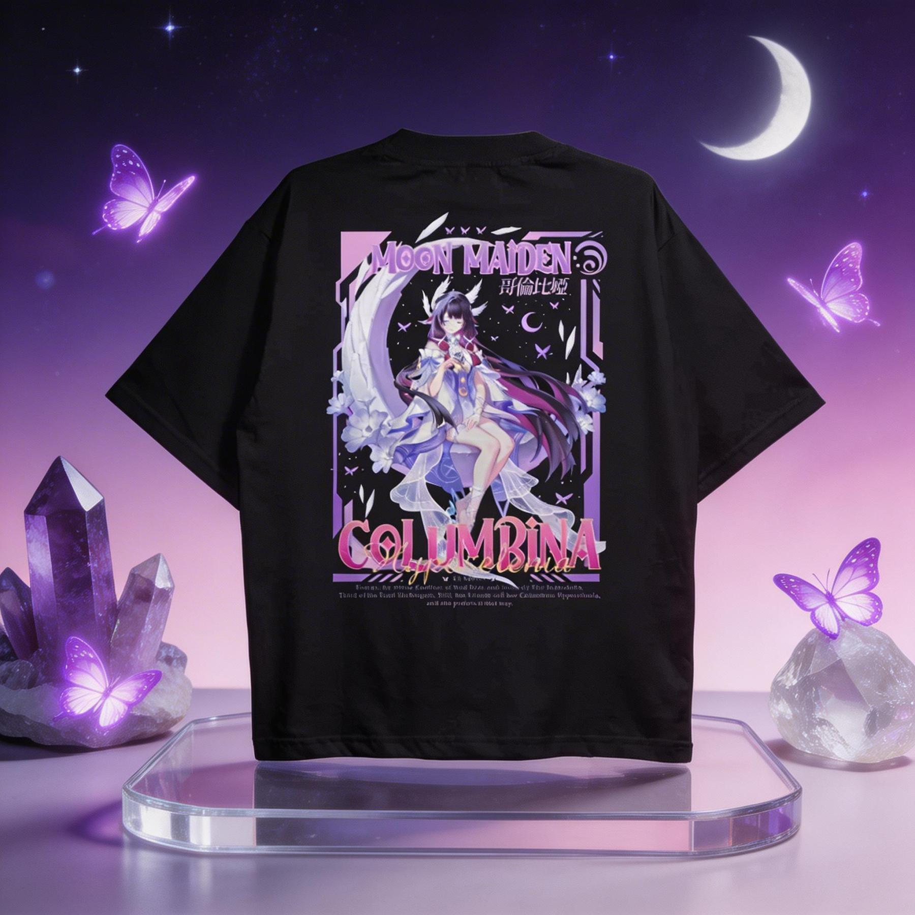 哥倫比婭 “月之少女” 原神粉絲自製T恤