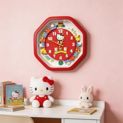 HelloKitty卡通小火車掛鐘