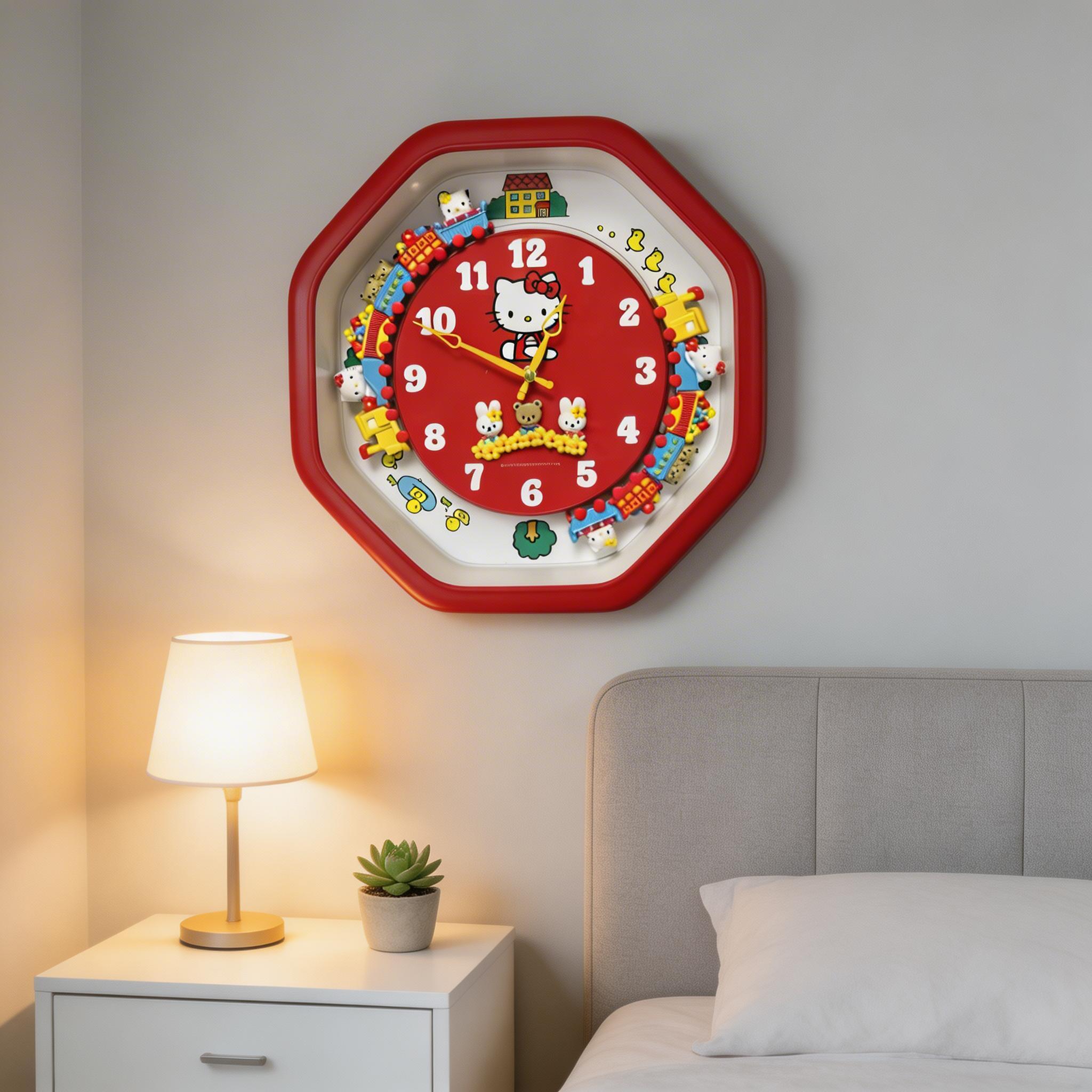 HelloKitty卡通小火車掛鐘