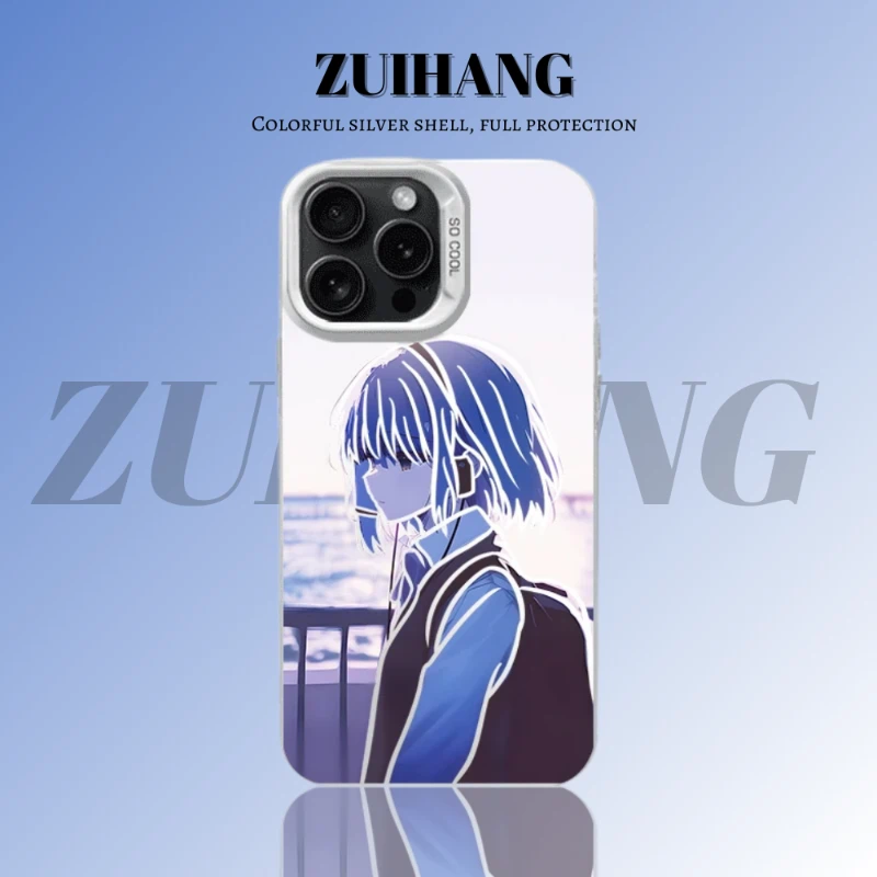 孤獨搖滾彩銀線條漸變防摔手機殼