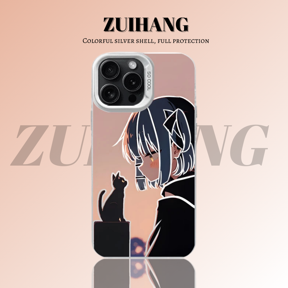 孤獨搖滾彩銀線條漸變防摔手機殼