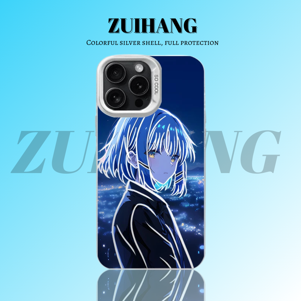 孤獨搖滾彩銀線條漸變防摔手機殼