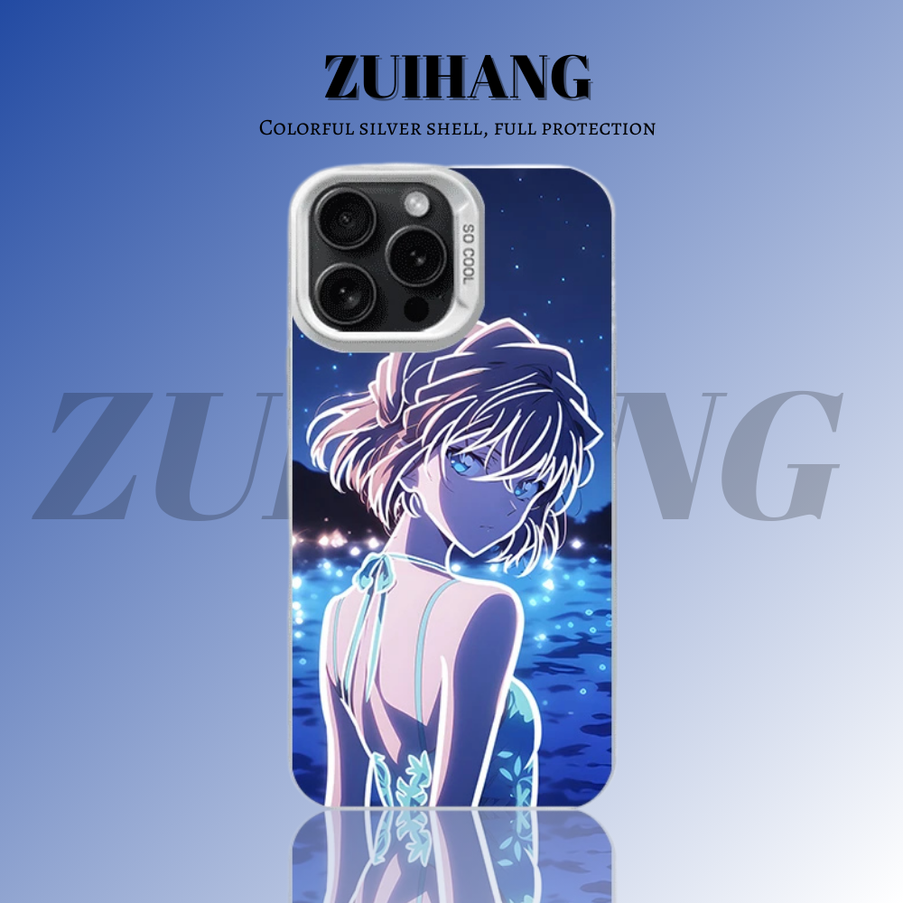 名偵探柯南彩銀線條漸變防摔手機殼-ZUIHANG SHOP