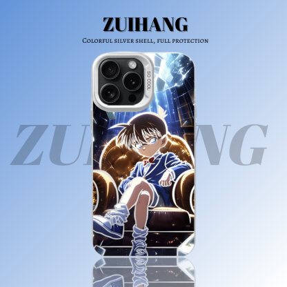名偵探柯南彩銀線條漸變防摔手機殼-ZUIHANG SHOP