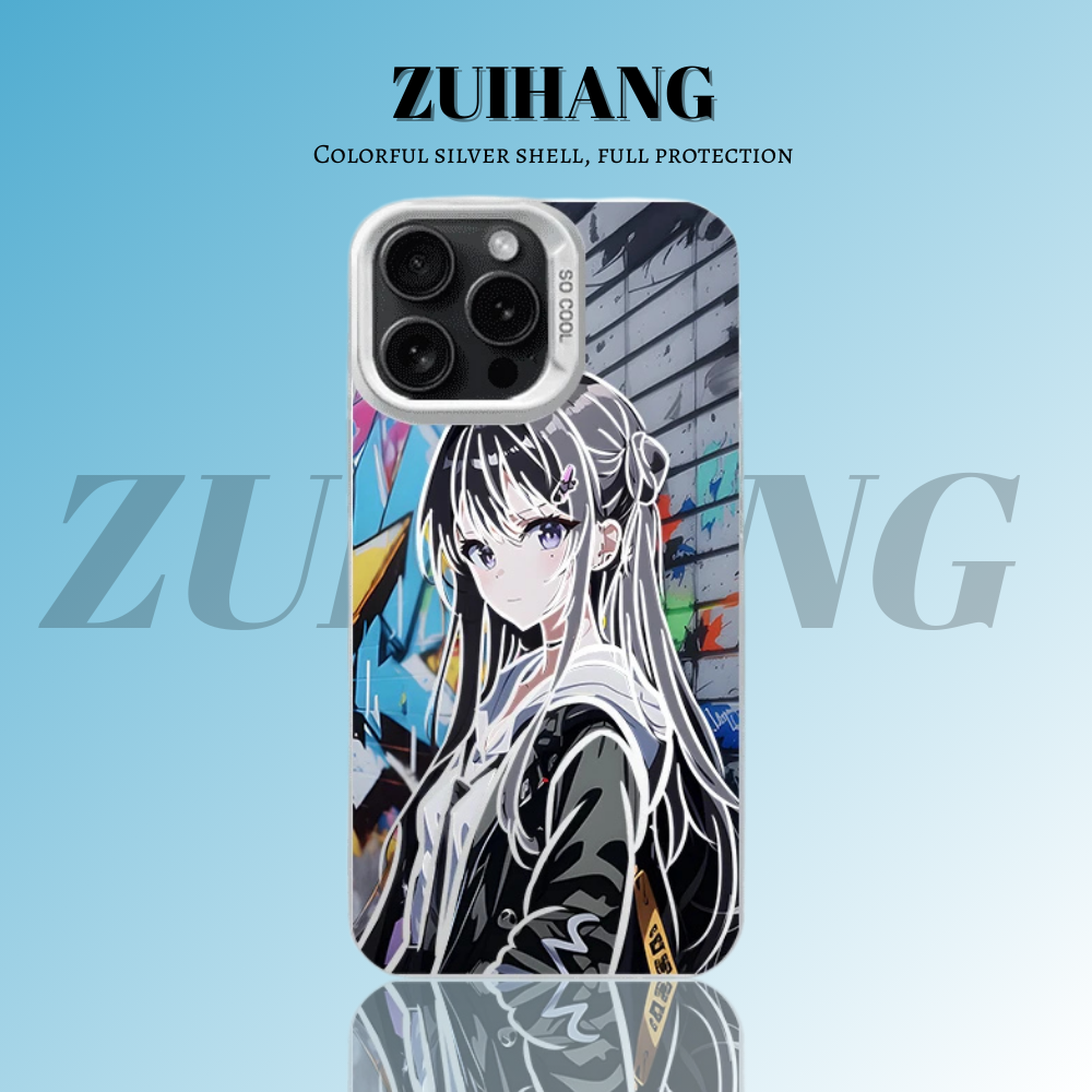 櫻島麻衣彩銀線條漸變防摔手機殼-ZUIHANG SHOP