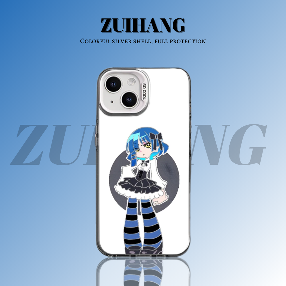 孤獨搖滾彩銀線條漸變防摔手機殼