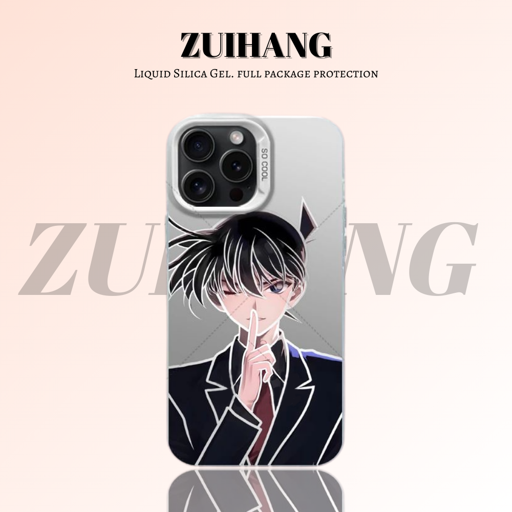 名偵探柯南彩銀線條漸變防摔手機殼-ZUIHANG SHOP