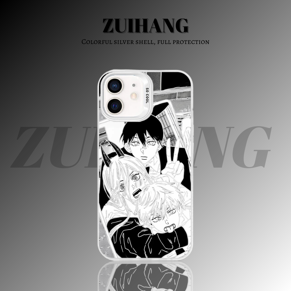 鏈鋸人彩銀線條漸變防摔手機殼-ZUIHANG SHOP