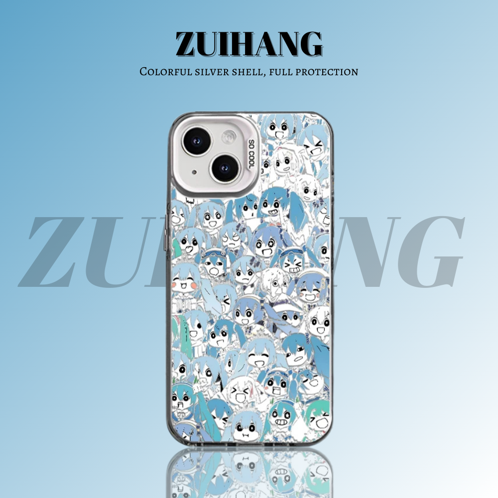 初音未來彩銀線條漸變防摔手機殼-ZUIHANG SHOP