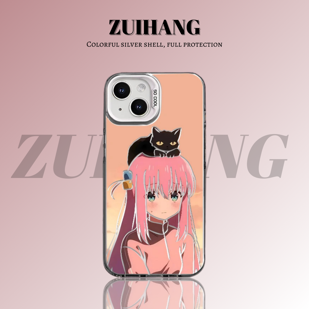 孤獨搖滾彩銀線條漸變防摔手機殼