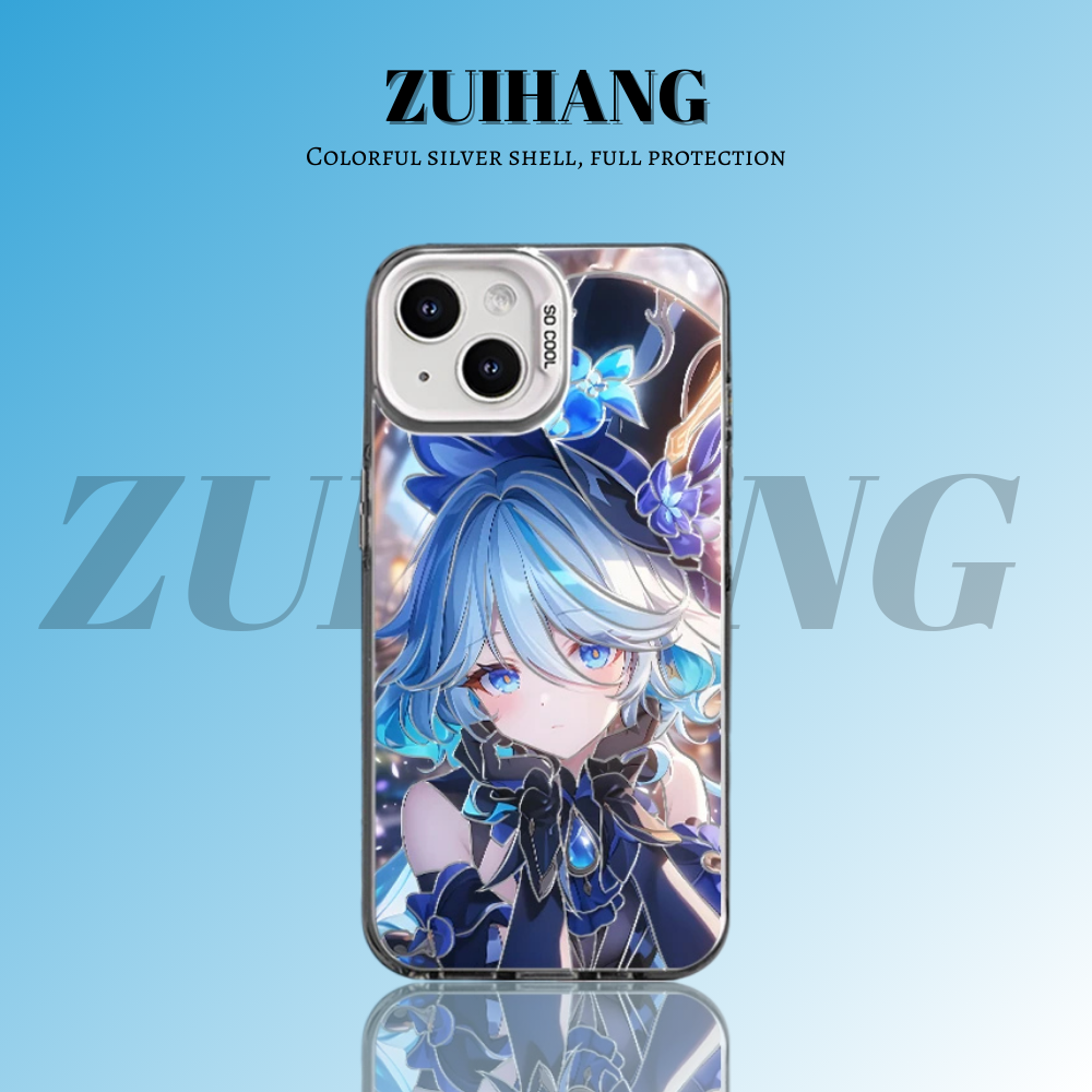 原神彩銀線條漸變防摔手機殼-ZUIHANG SHOP