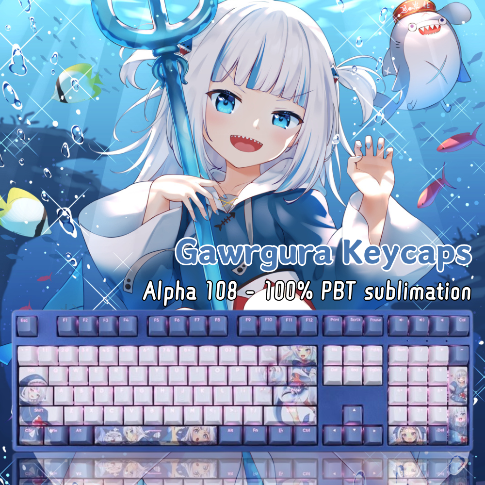 Gawr gura透光RGB108鍵標準配列衛星軸鍵帽-ZUIHANG SHOP