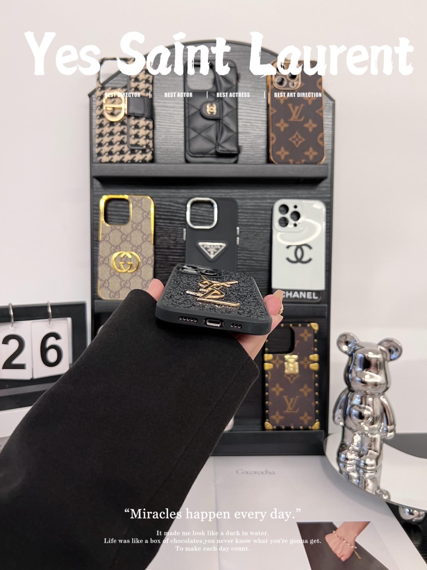 聖羅蘭金標爆閃全包手機殼-ZUIHANG SHOP