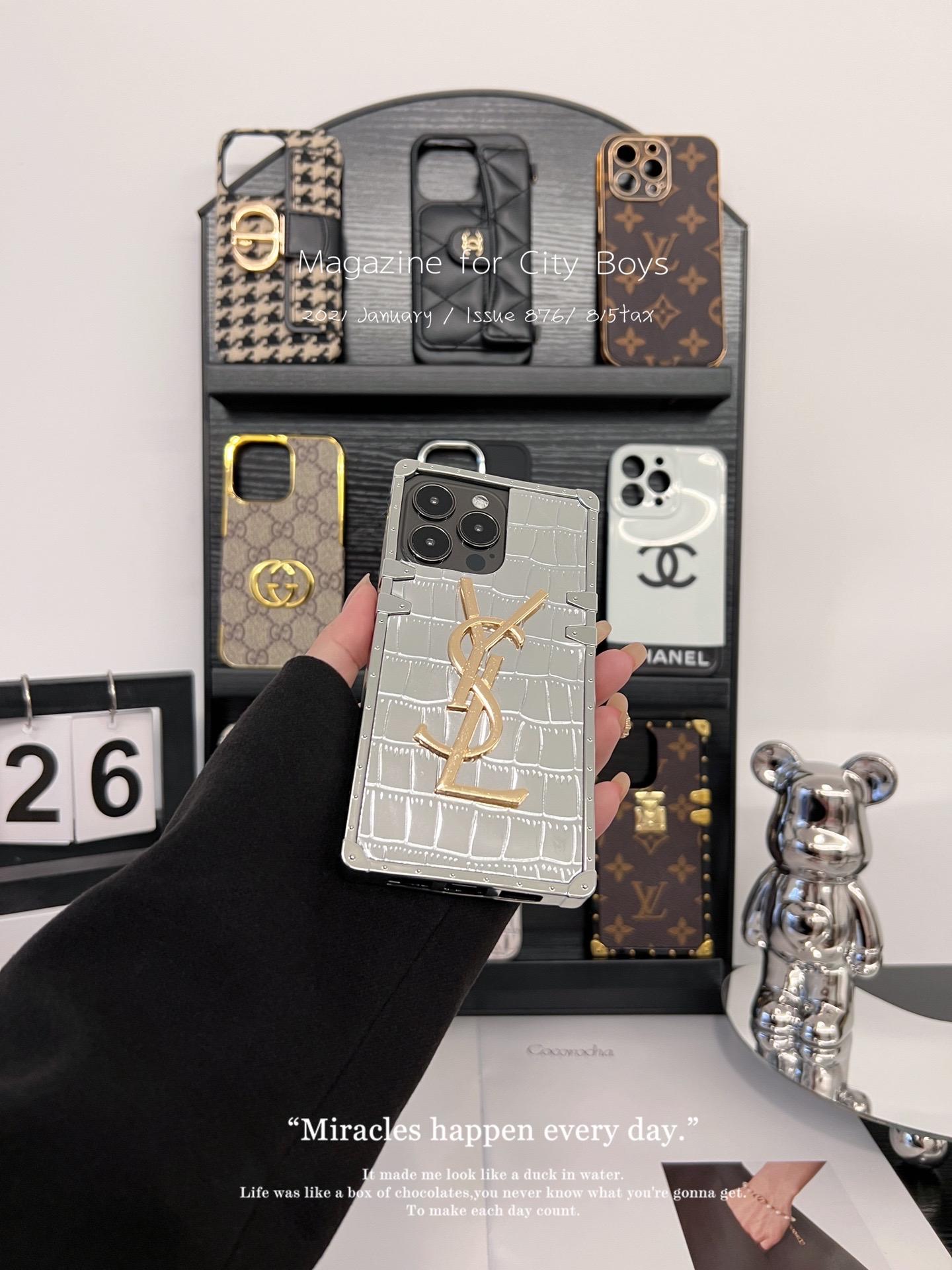 聖羅蘭鱷魚紋金屬全包手機殼-ZUIHANG SHOP