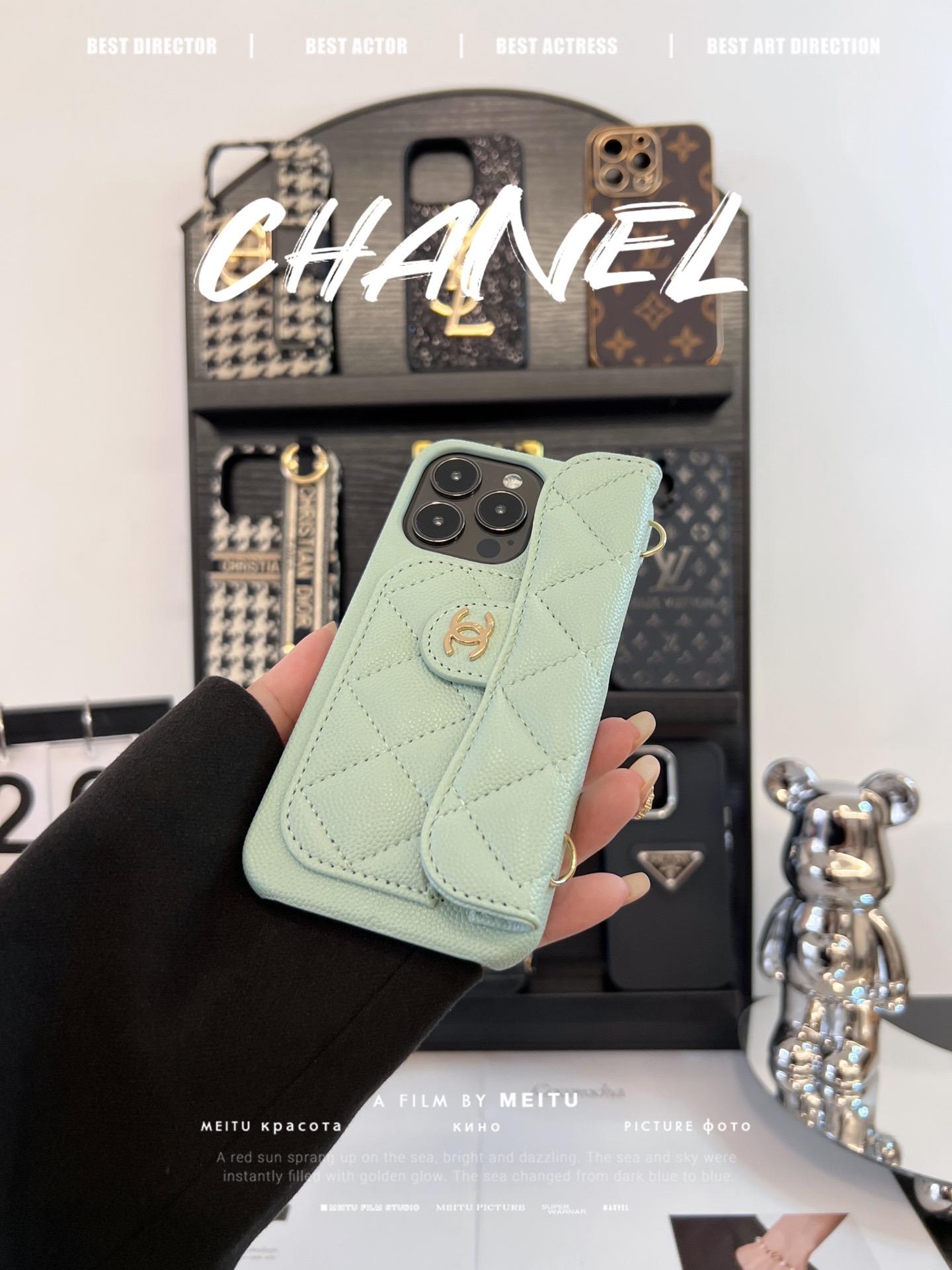 香奈兒菱格紋卡包鏈條手機殼-ZUIHANG SHOP