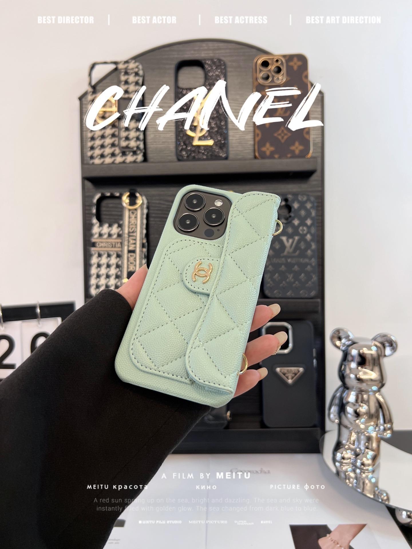 香奈兒菱格紋卡包鏈條手機殼-ZUIHANG SHOP