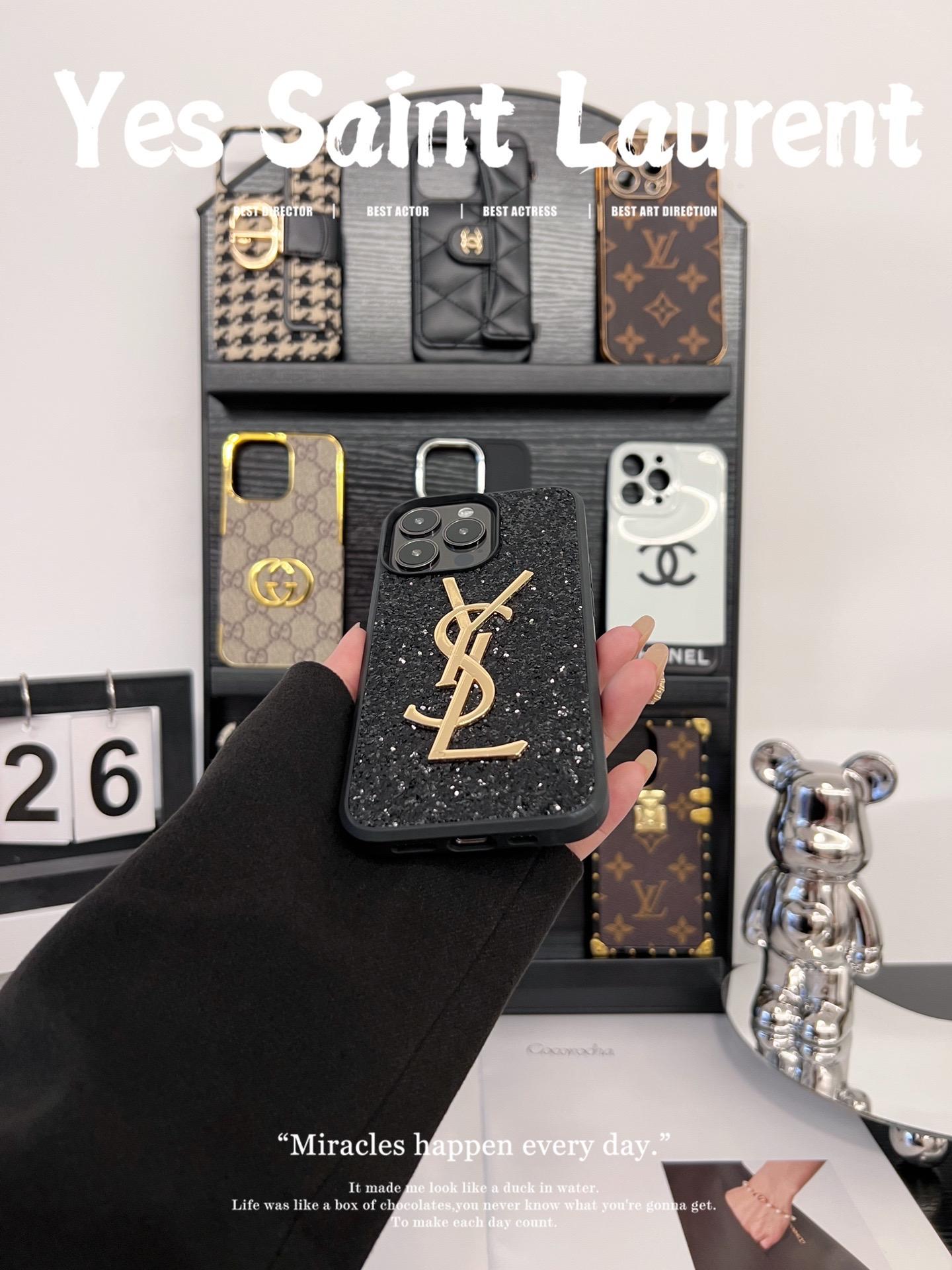 聖羅蘭金標爆閃全包手機殼-ZUIHANG SHOP