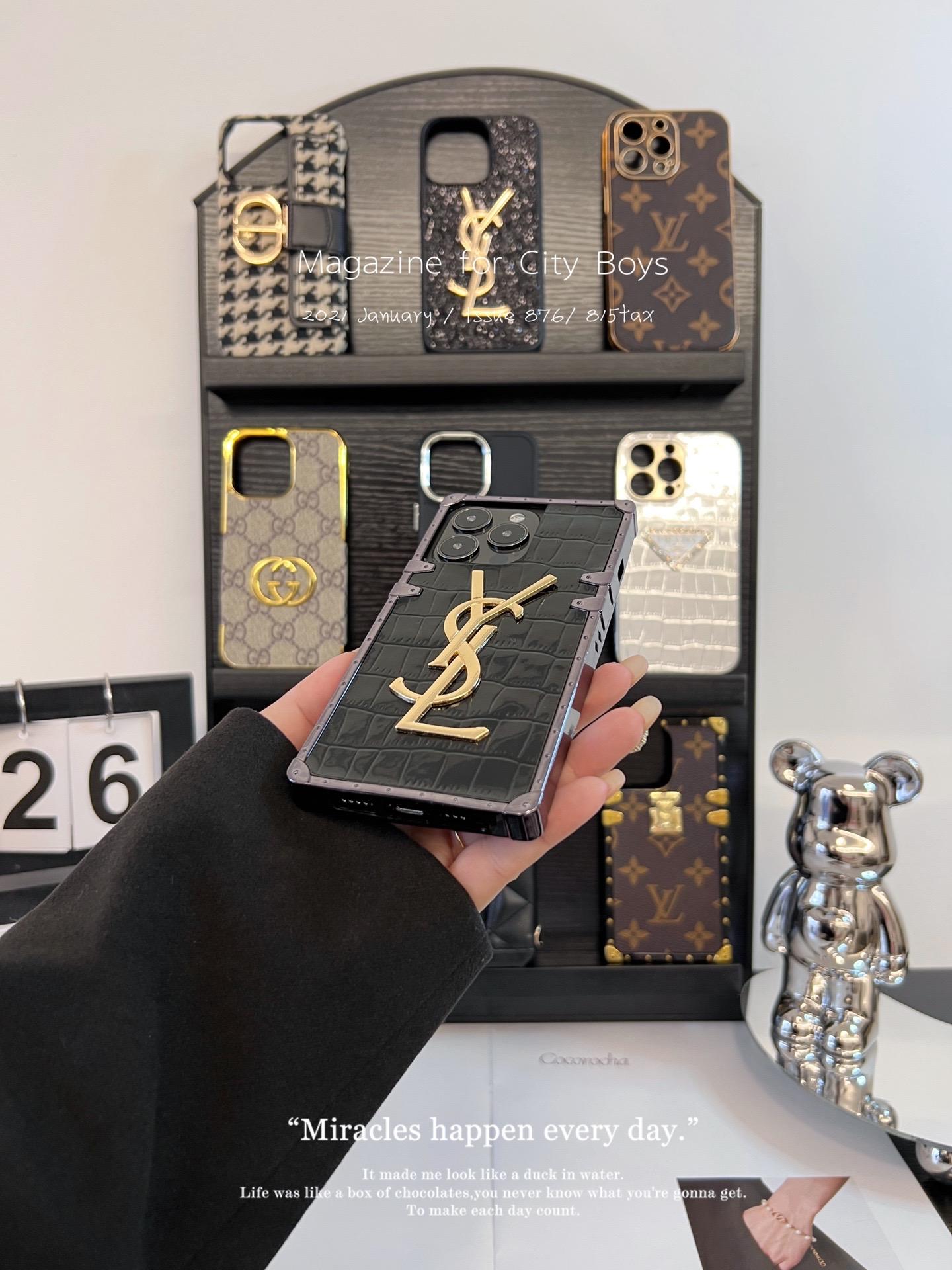 聖羅蘭鱷魚紋金屬全包手機殼-ZUIHANG SHOP