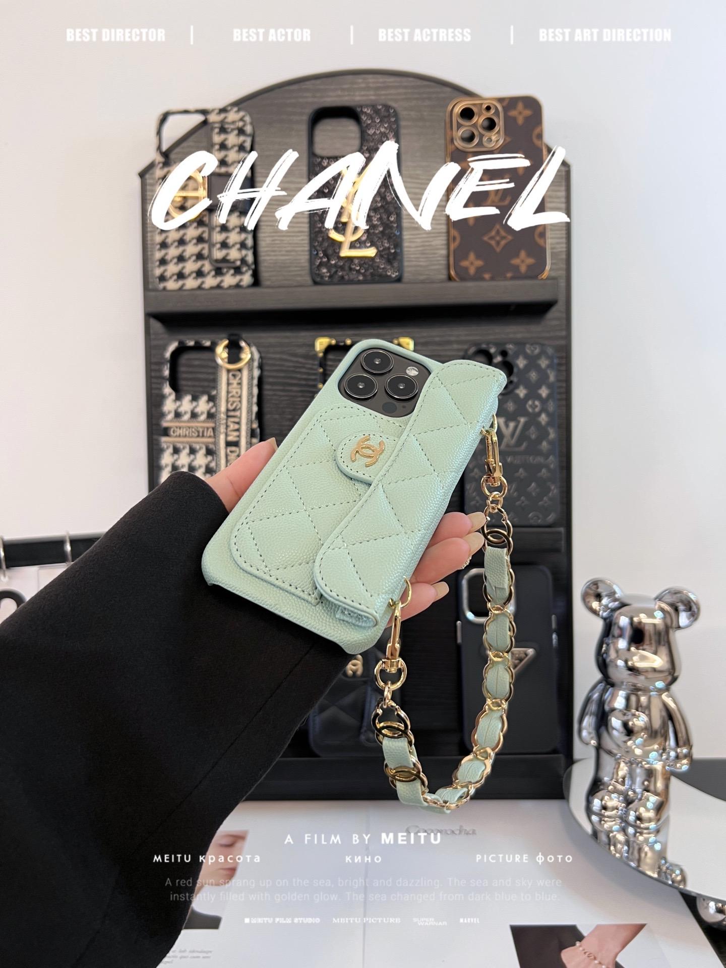 香奈兒菱格紋卡包鏈條手機殼-ZUIHANG SHOP