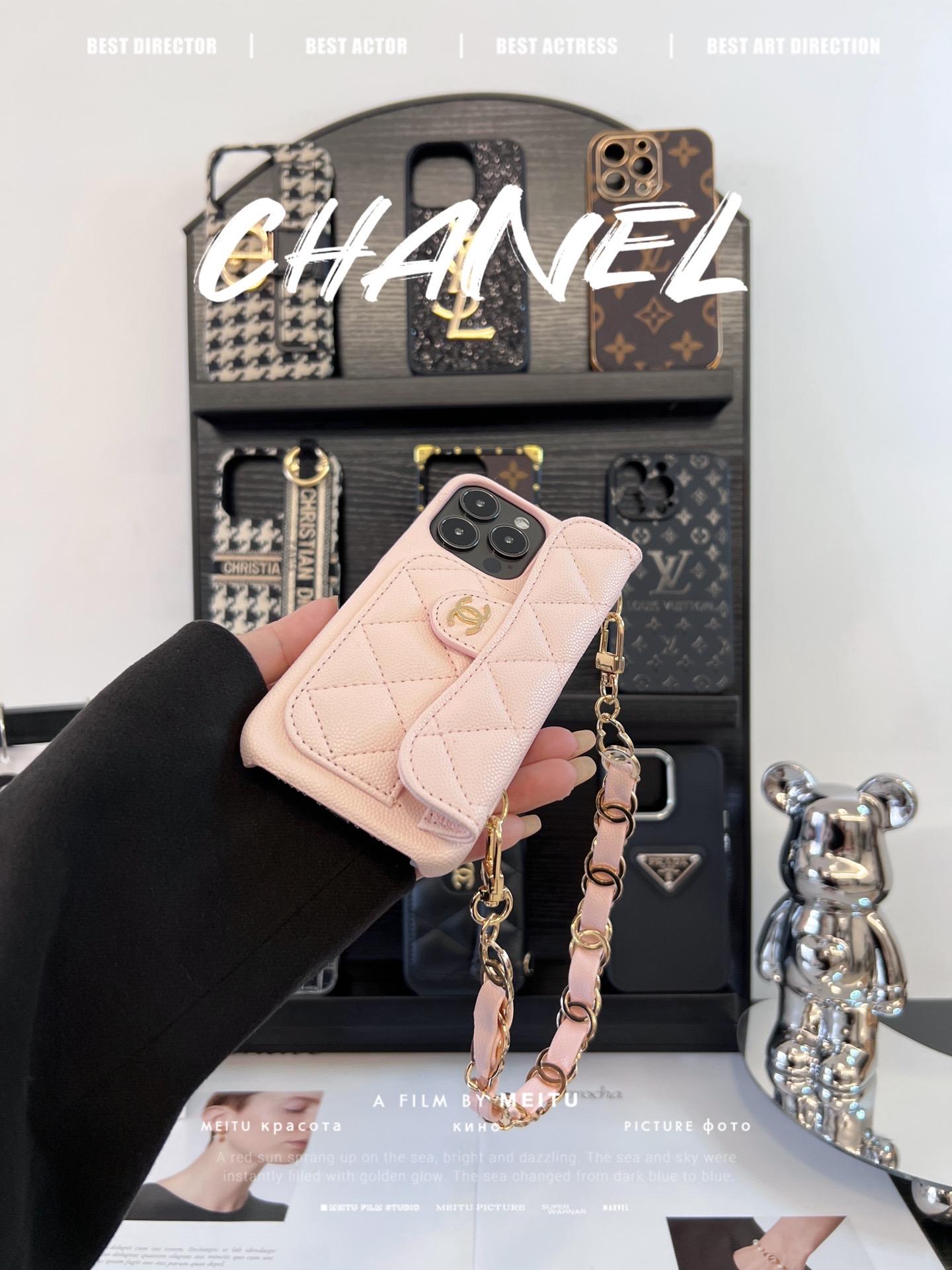 香奈兒菱格紋卡包鏈條手機殼-ZUIHANG SHOP