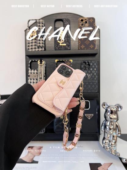 香奈兒菱格紋卡包鏈條手機殼-ZUIHANG SHOP