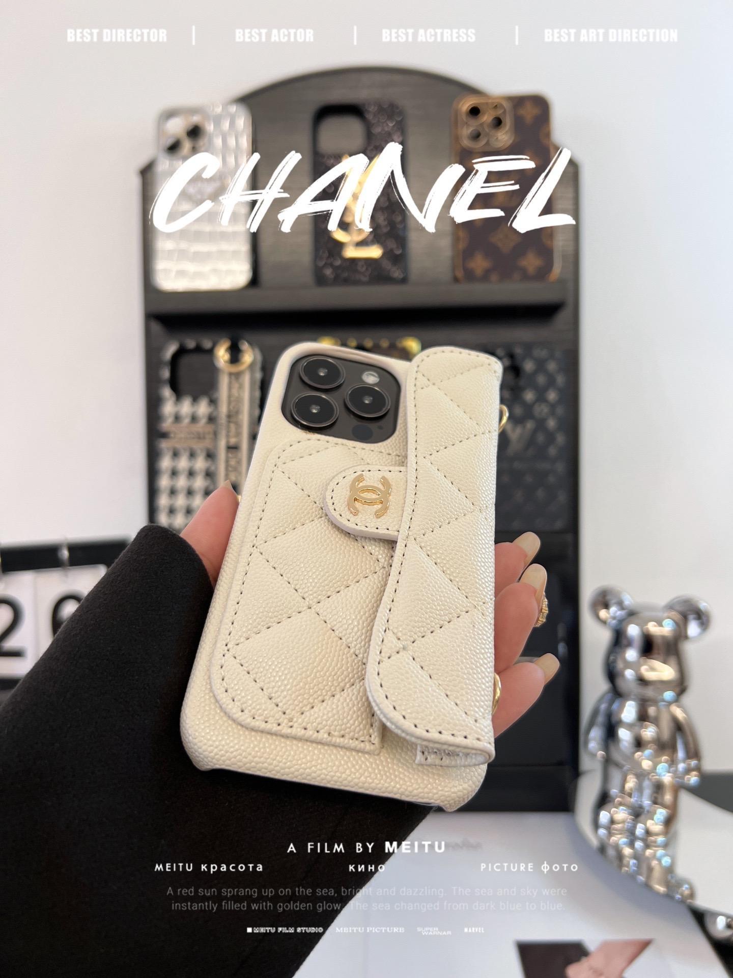 香奈兒菱格紋卡包鏈條手機殼-ZUIHANG SHOP