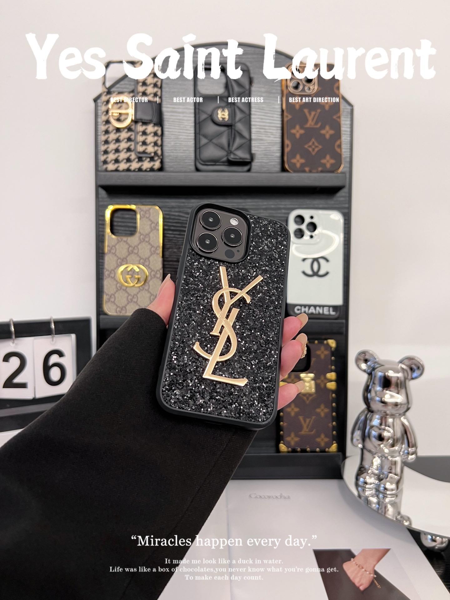 聖羅蘭金標爆閃全包手機殼-ZUIHANG SHOP