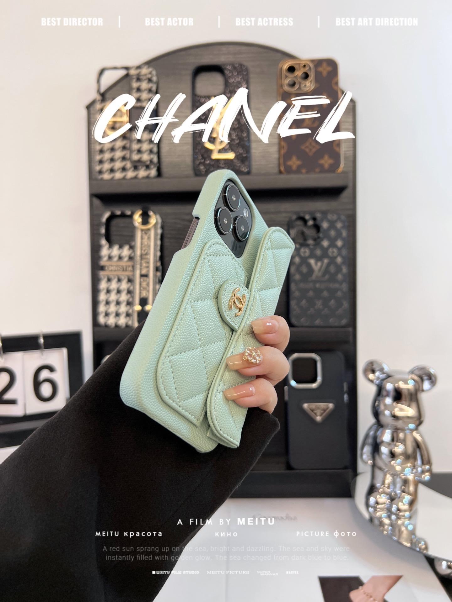 香奈兒菱格紋卡包鏈條手機殼-ZUIHANG SHOP