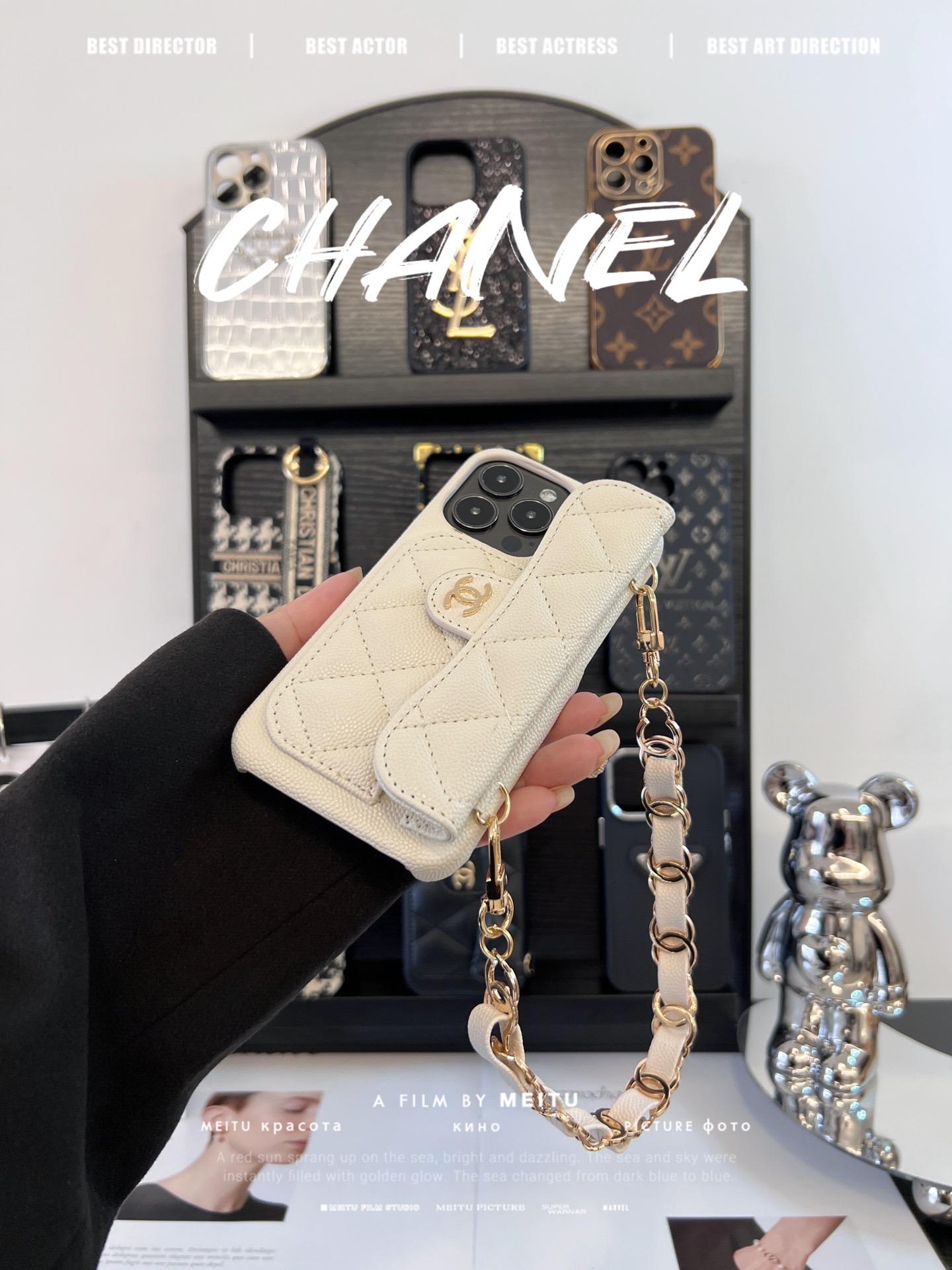 香奈兒菱格紋卡包鏈條手機殼-ZUIHANG SHOP